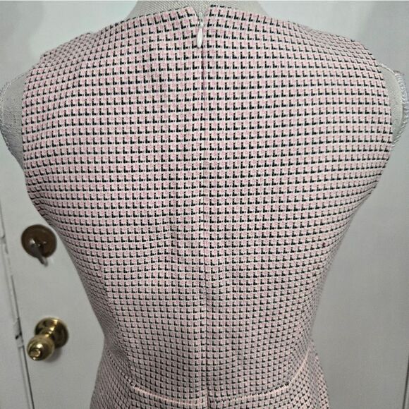 Loft sz 6p Tweed Fringe Sheath Dress pink cream and black - Picture 9 of 13